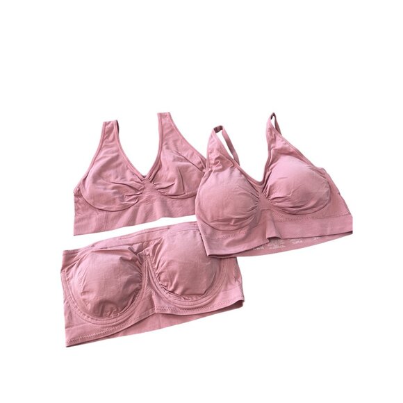 Rhonda Shear 3 Pack Best of Ahh Bra Size XL Stretch Seamless Dusty Rose 553.2 - Picture 2 of 8